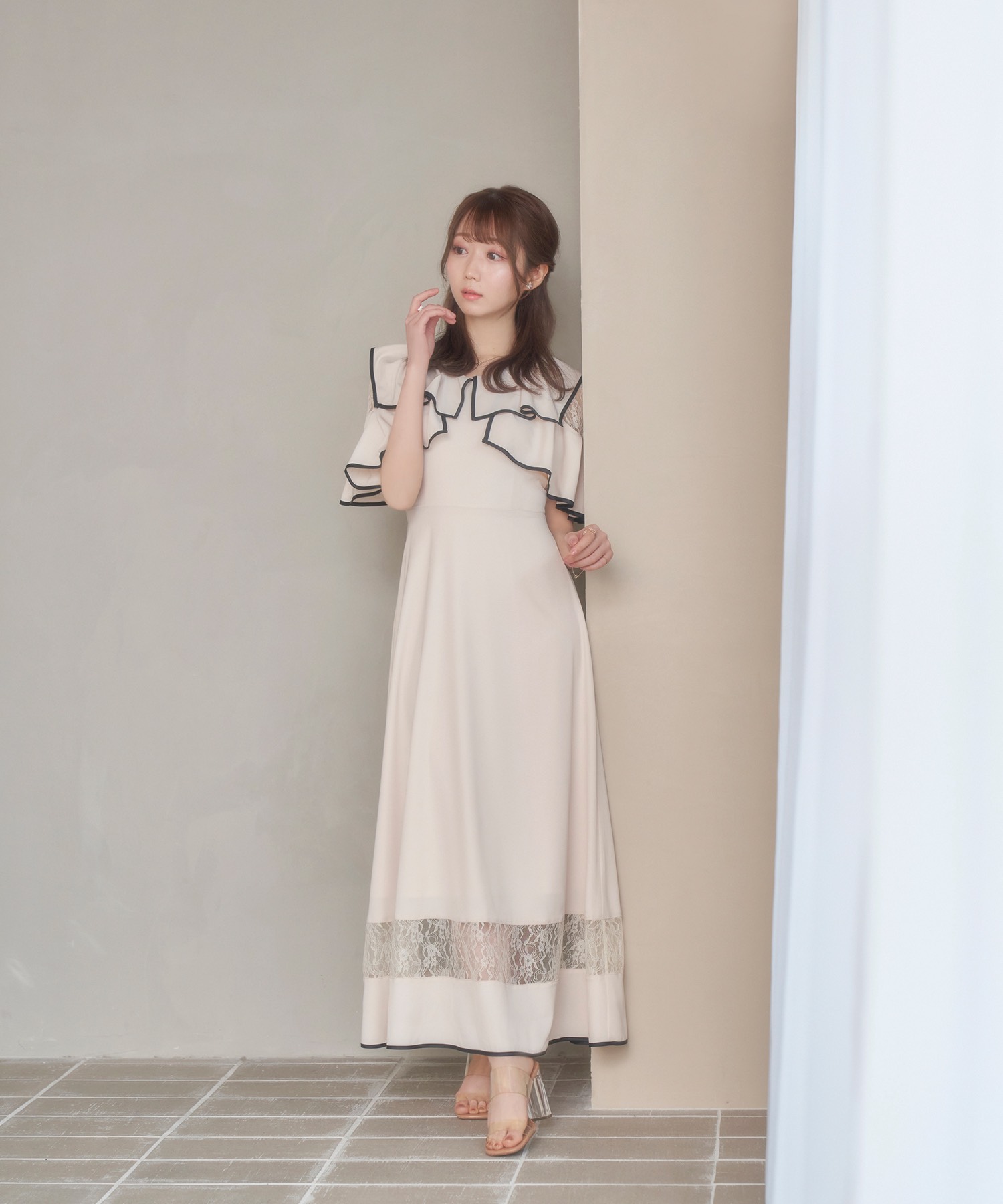 piping lace switching dress – BUNNY APARTMENT