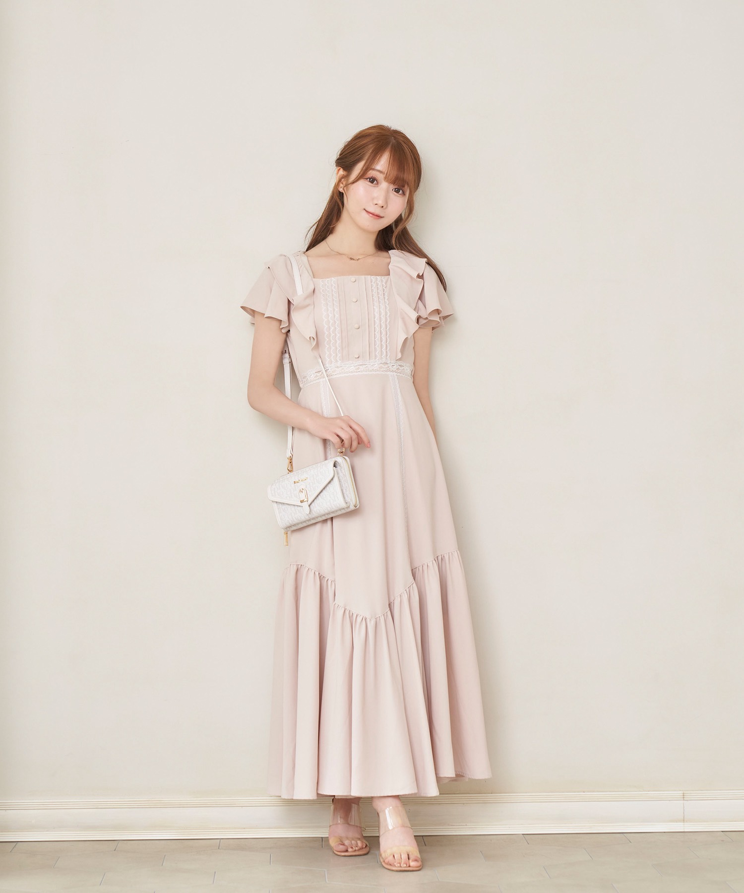 lace arrangement one piece【beige】 – BUNNY APARTMENT