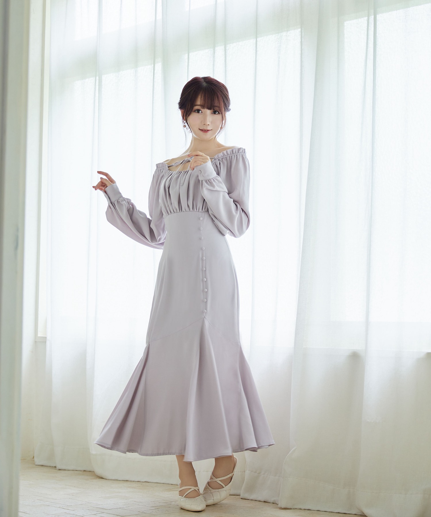 2way off-shoulder dress【lavender】 – BUNNY APARTMENT