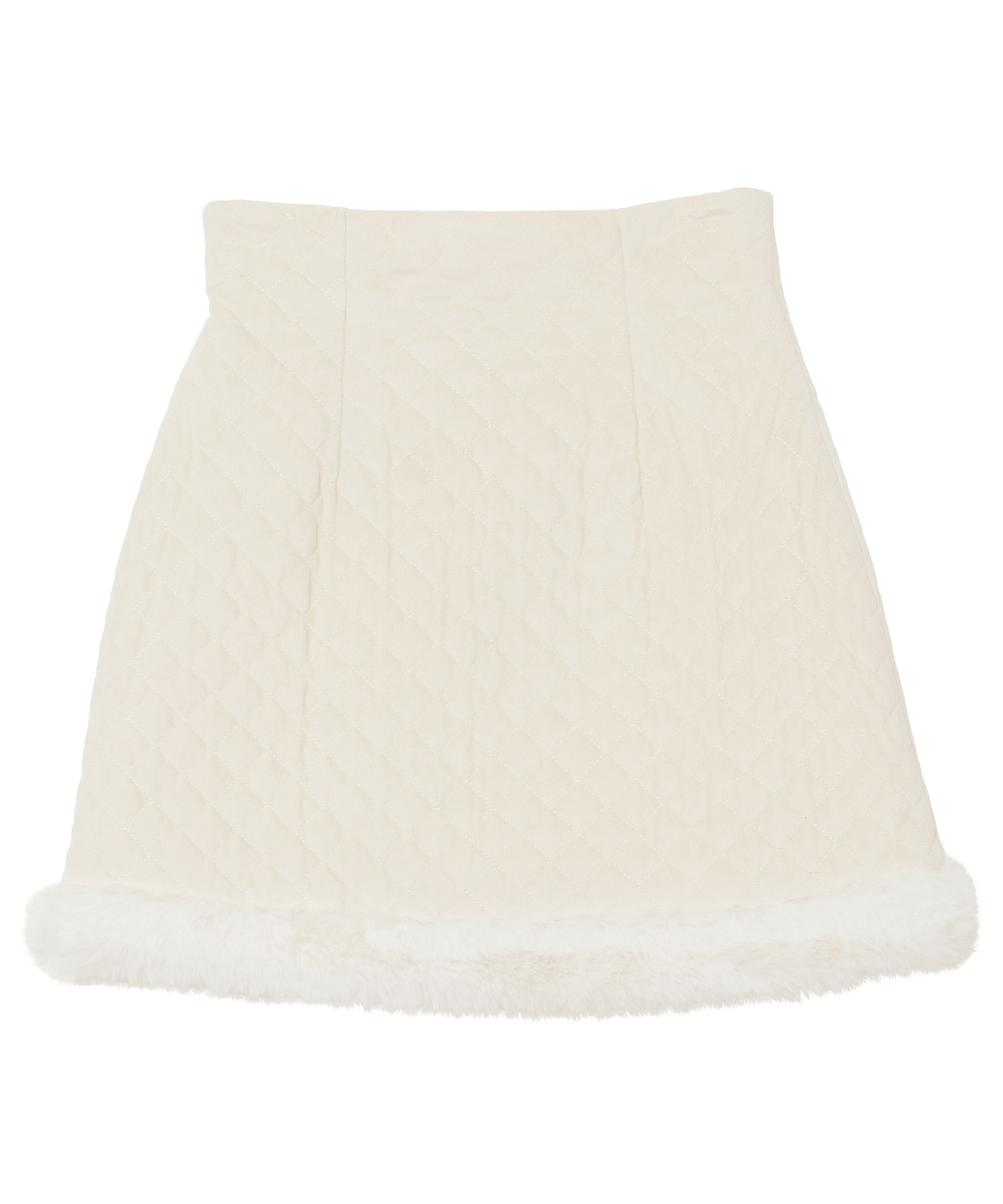 Quilting fake fur mini skirt【white】 – BUNNY APARTMENT
