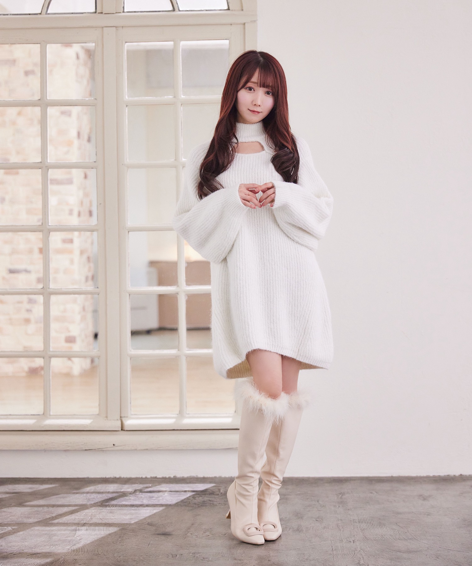 Ribbon tie tweed mini onepiece – BUNNY APARTMENT