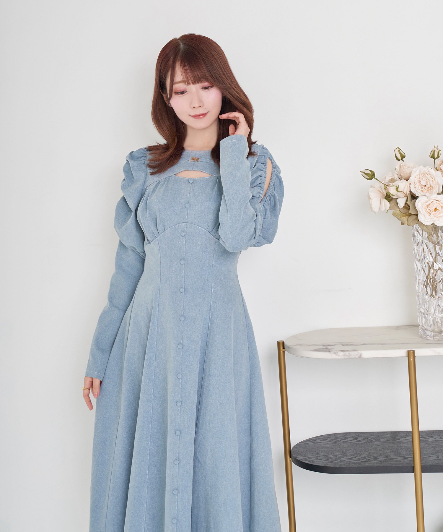 denim logo charm dress – BUNNY APARTMENT