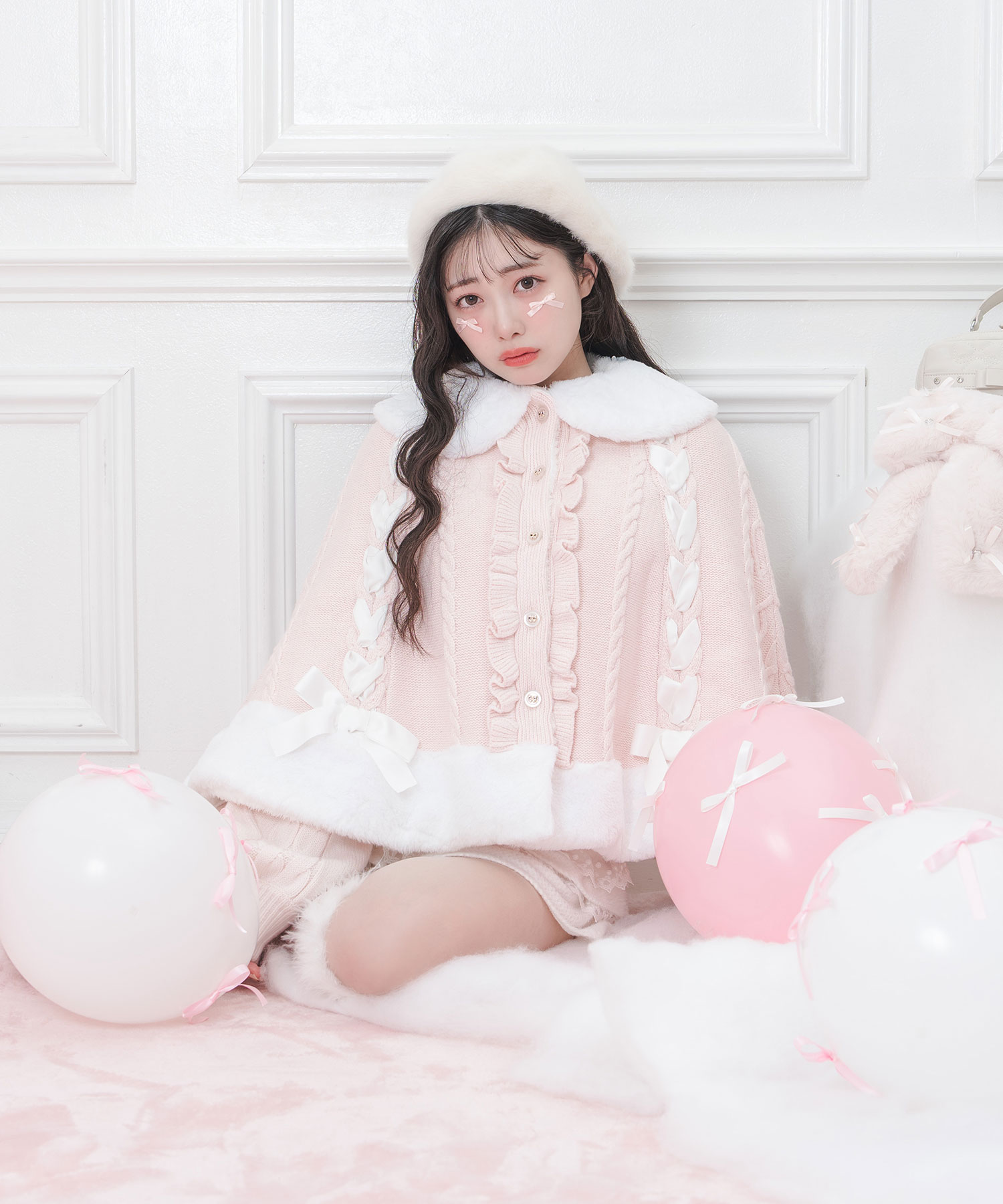 ハートケーブルレースアップポンチョ – BUNNY APARTMENT