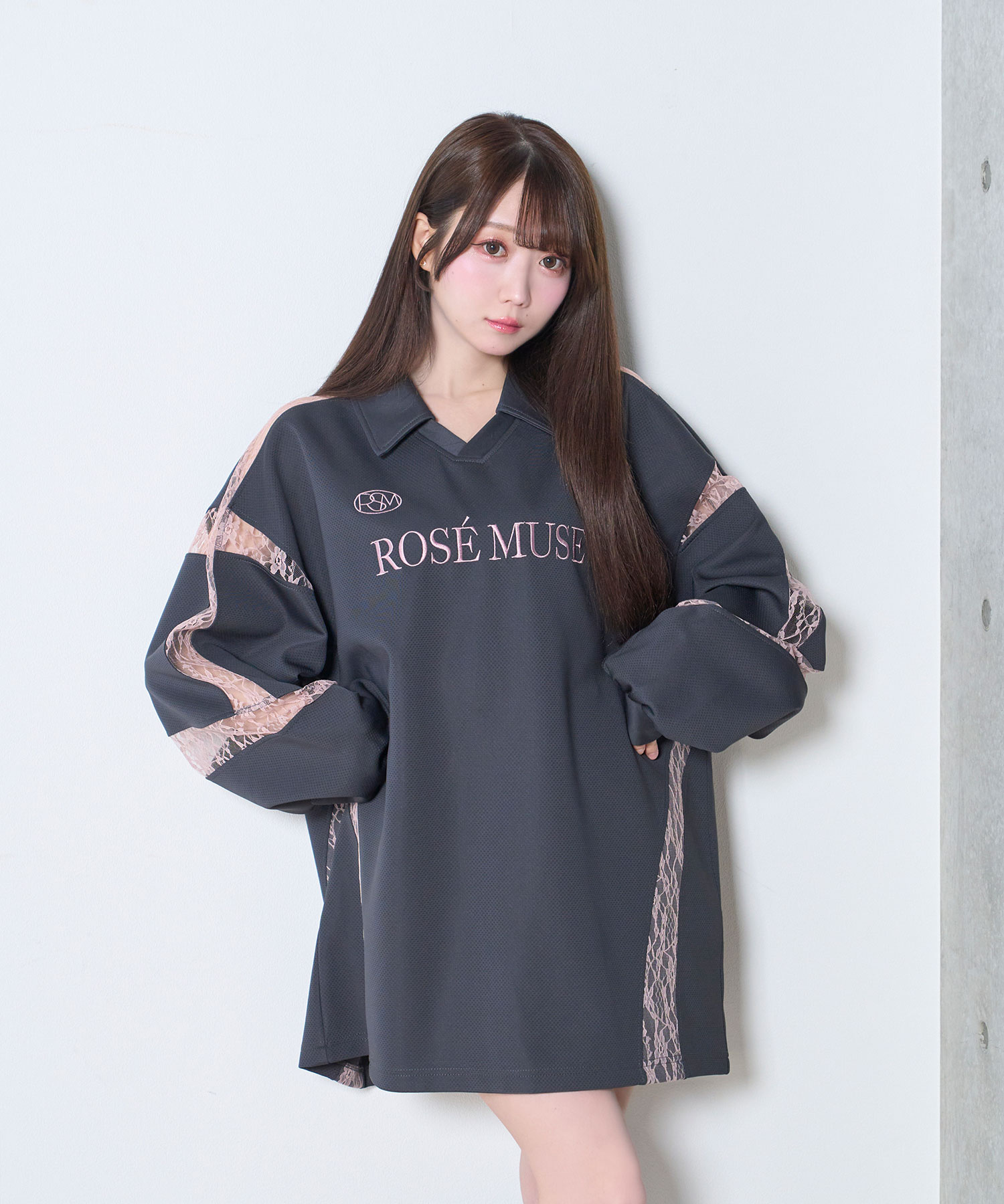 lace point over size uniform L/S polo – BUNNY APARTMENT