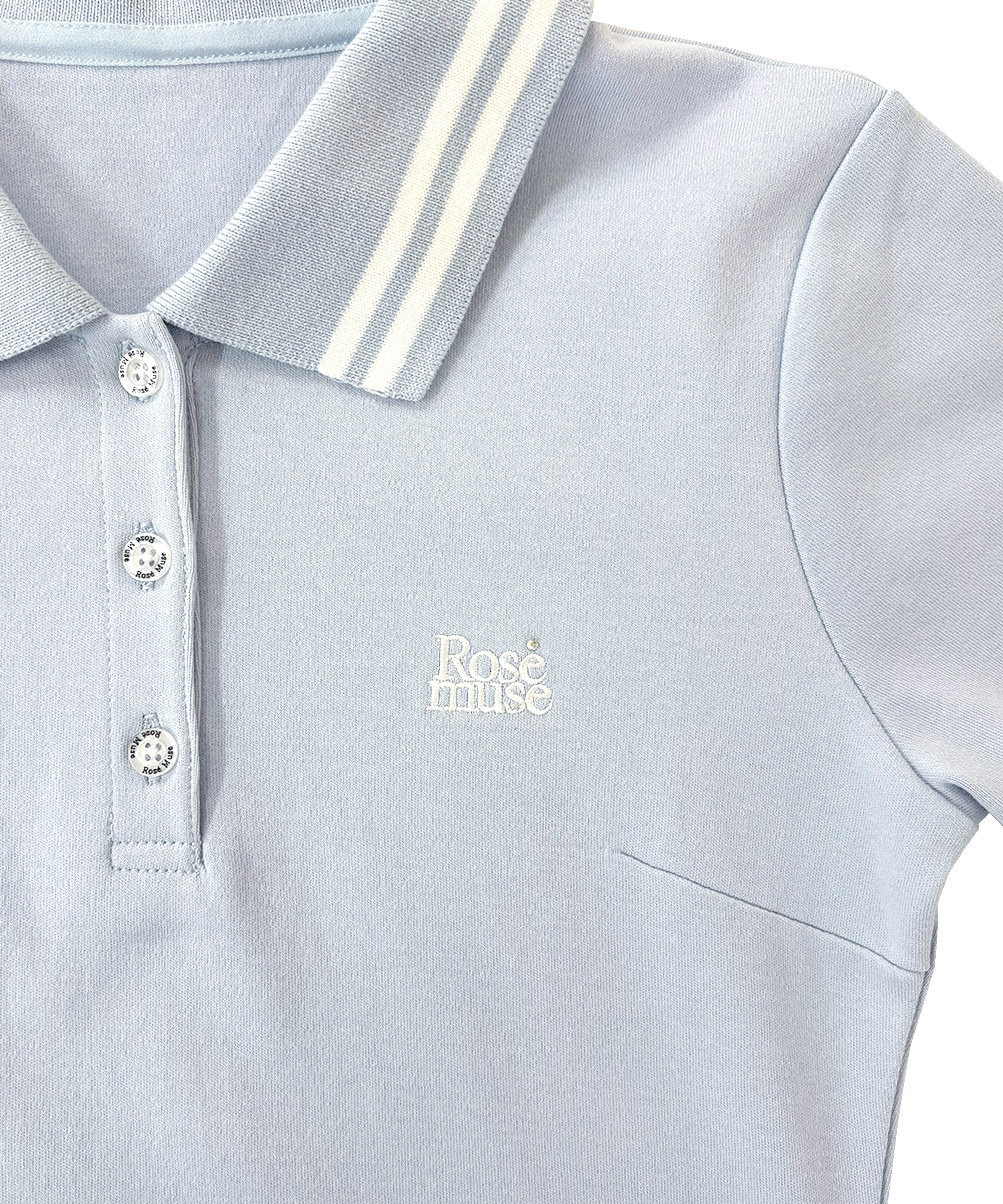 logo embroidery pleats polo op – BUNNY APARTMENT