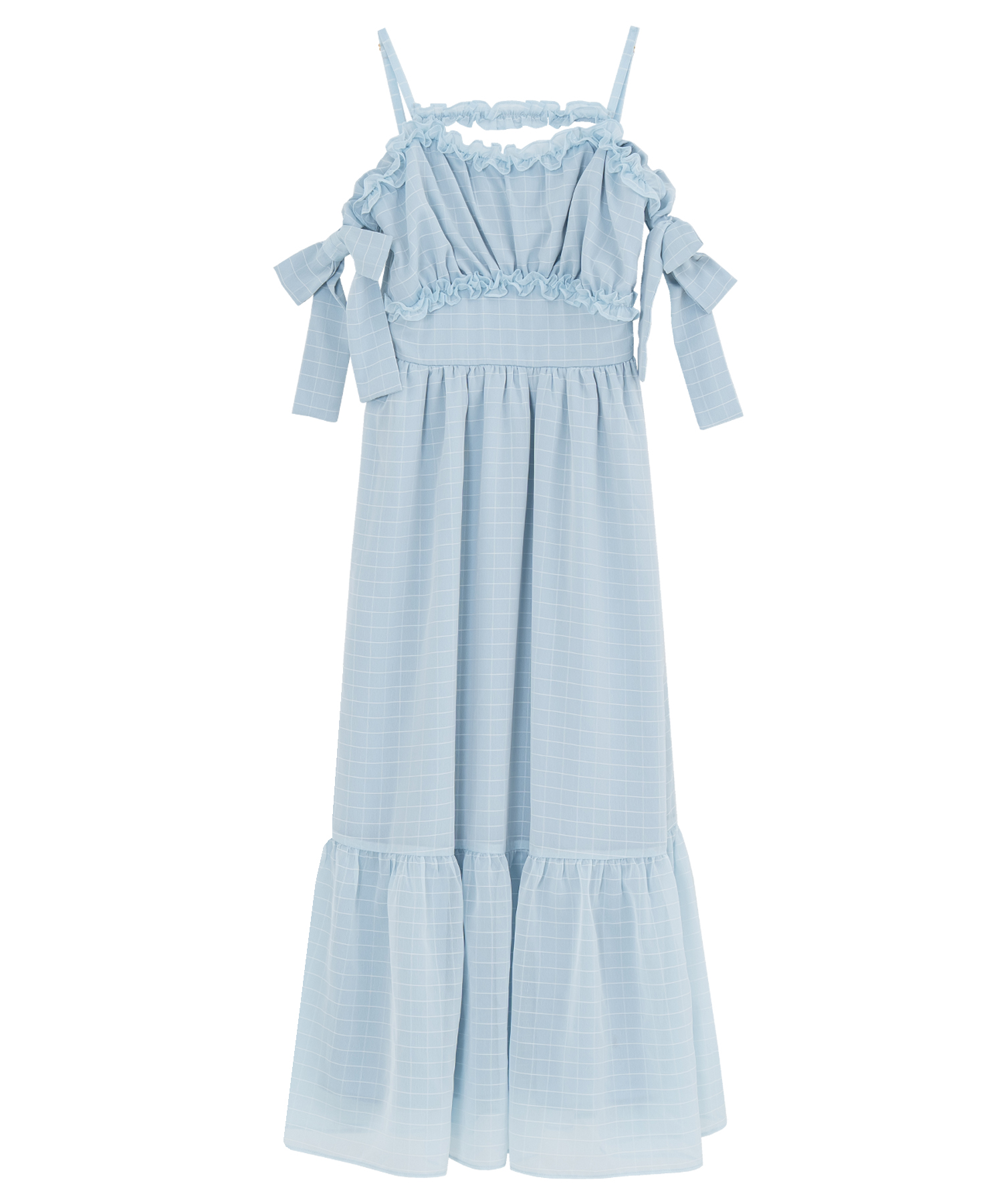 sheer plaid ribbon cami o/p – BUNNY APARTMENT