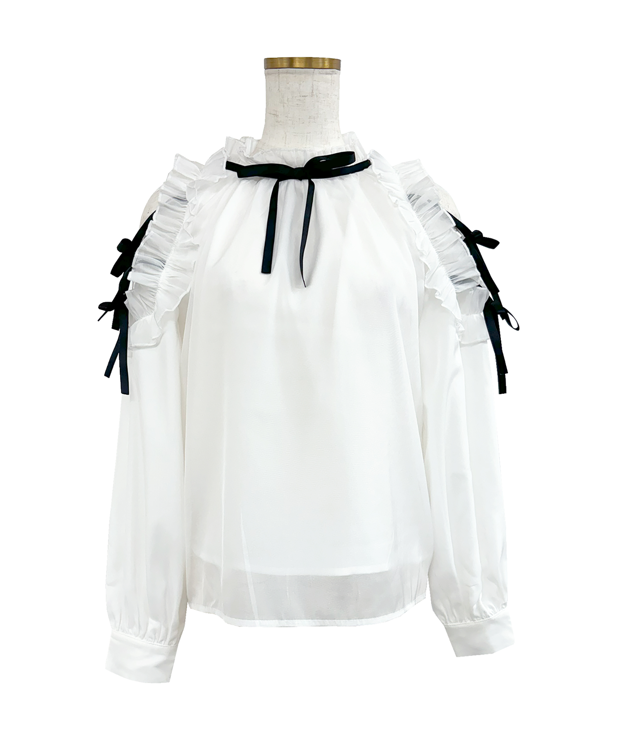Shoulder frills Ribbon blouse – BUNNY APARTMENT