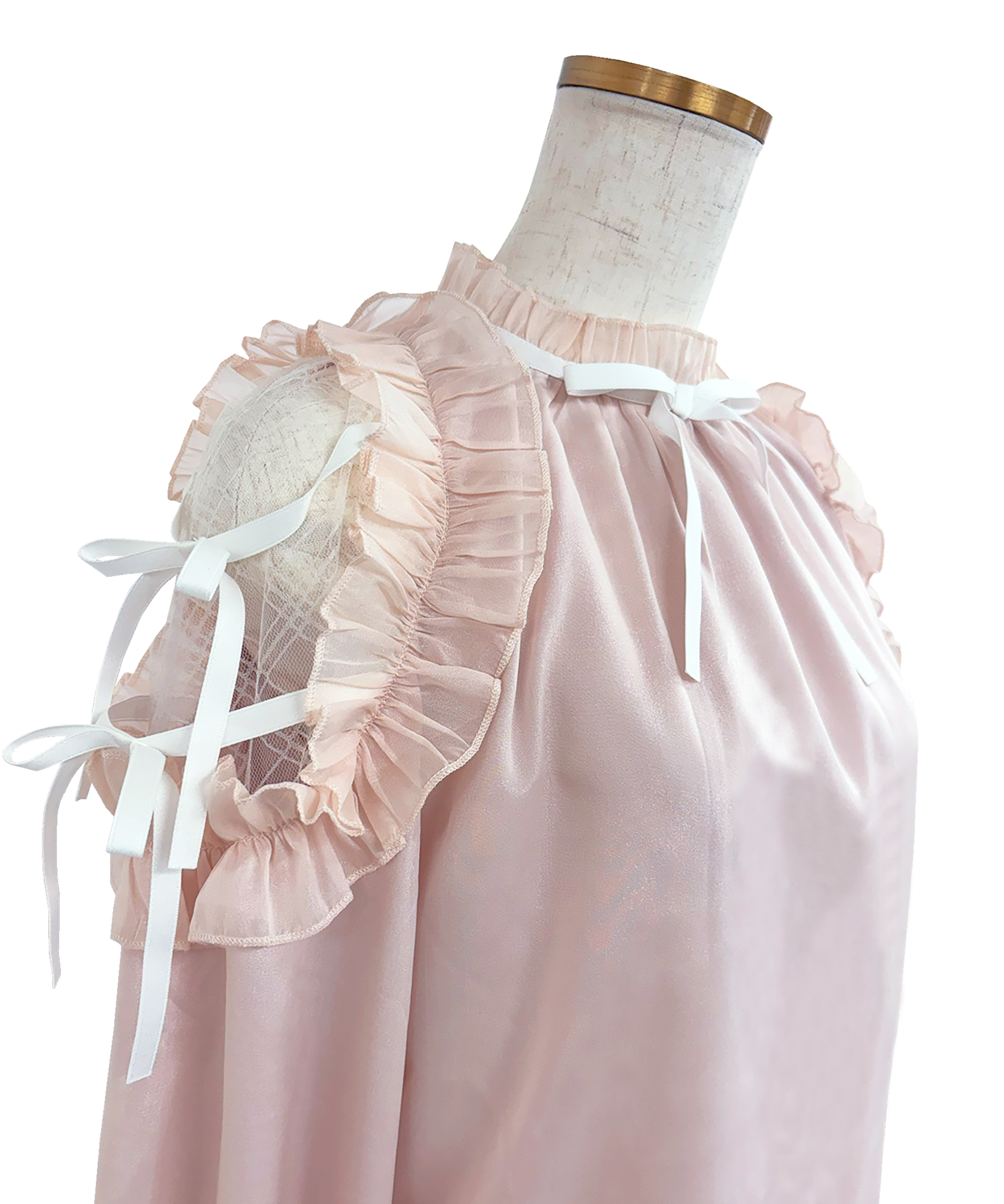 Shoulder frills Ribbon blouse – BUNNY APARTMENT