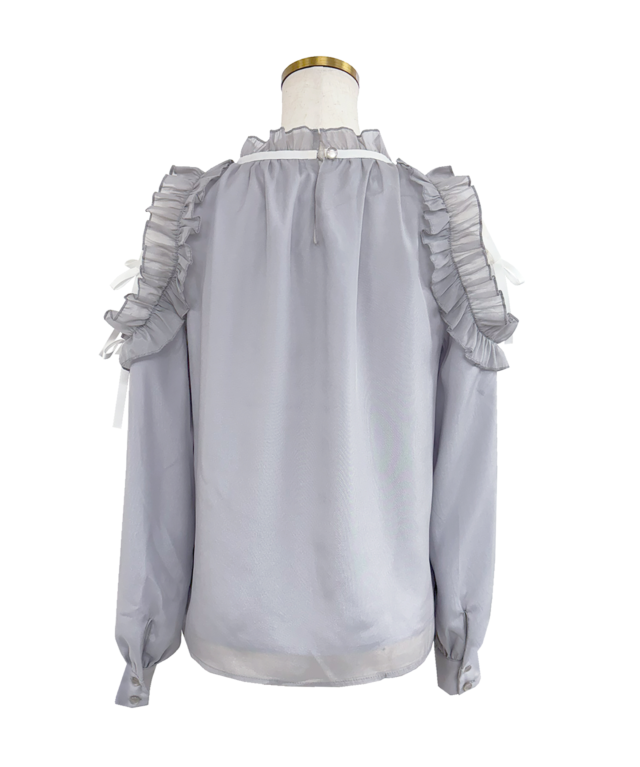 Shoulder frills Ribbon blouse – BUNNY APARTMENT