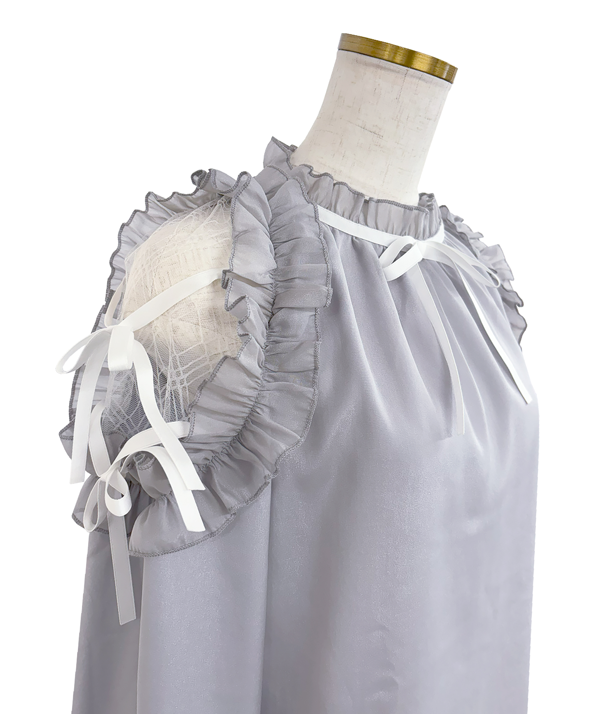 Shoulder frills Ribbon blouse – BUNNY APARTMENT