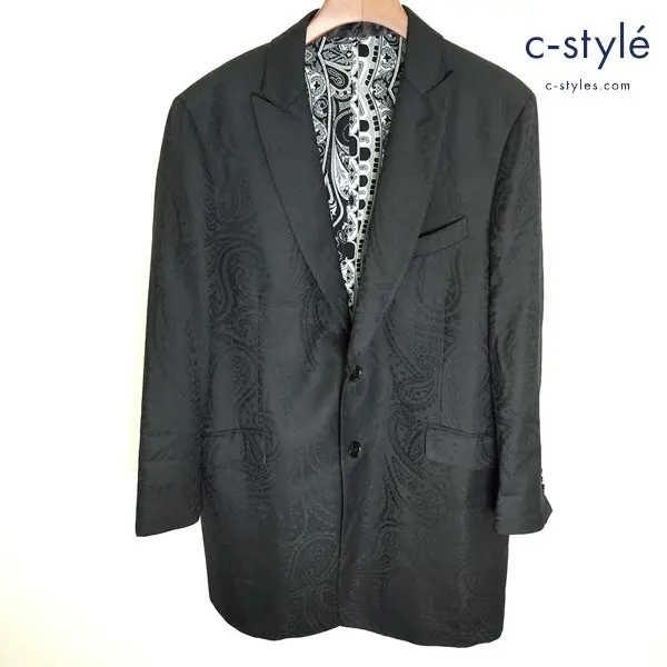 ETRO エトロ ストライプウールチェスターコート 58 ブラック 152-1C824