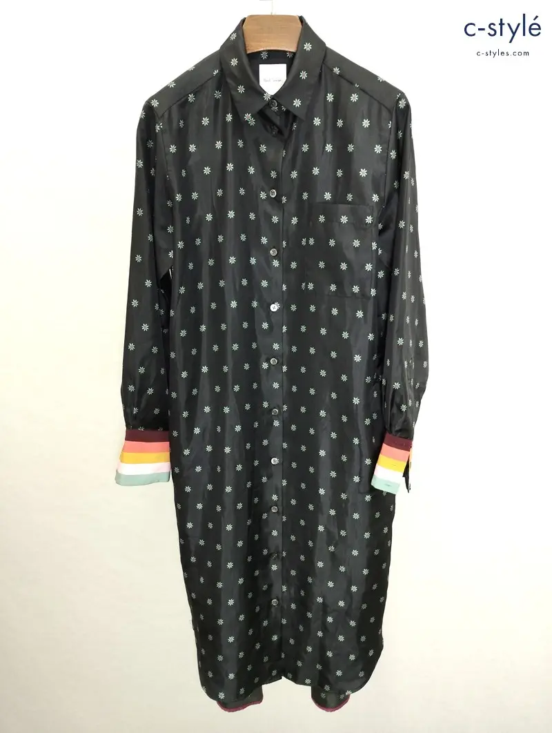 Paul Smith ポールスミス シャツワンピース 40 ブラック系 6649295 花