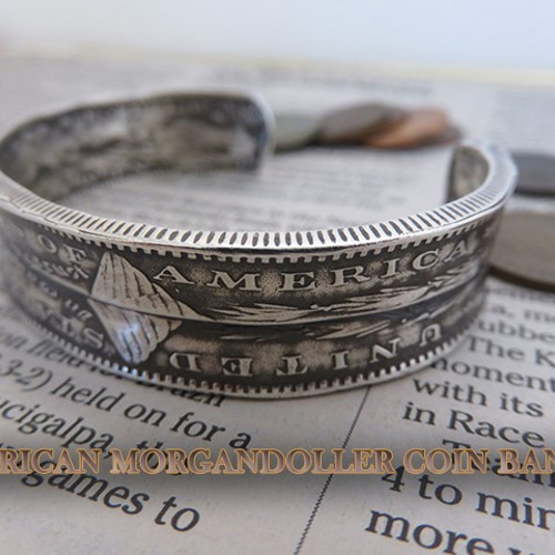 ワイドバングル】モルガン銀貨 コイン ブレスレット シルバー