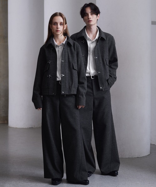 CLEL（クレイル）の「【CLEL】Wool Blend Herringbone Tweed Fireman