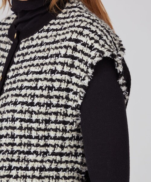 BALLSEY（ボールジィ）の「ニットコンビツイード フレンチスリーブジレ