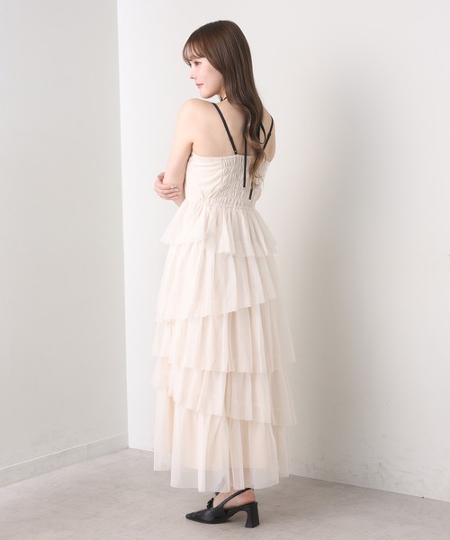 セール】【今すぐお届け！/WEB限定】ティアードフリルキャミワンピース