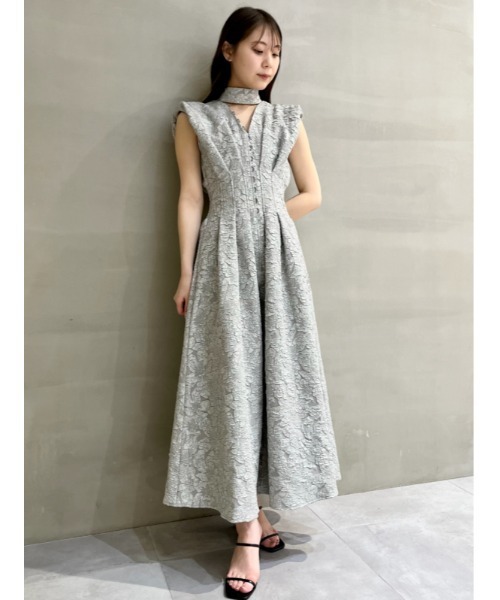 SNIDEL（スナイデル）の「オーバーショルダージャカードワンピース