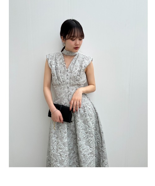 SNIDEL（スナイデル）の「オーバーショルダージャカードワンピース