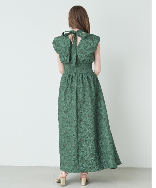 SNIDEL（スナイデル）の「オーバーショルダージャカードワンピース