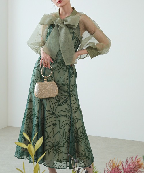 ボウタイ リボン ボレロ キャミワンピース 2点セット パーティー