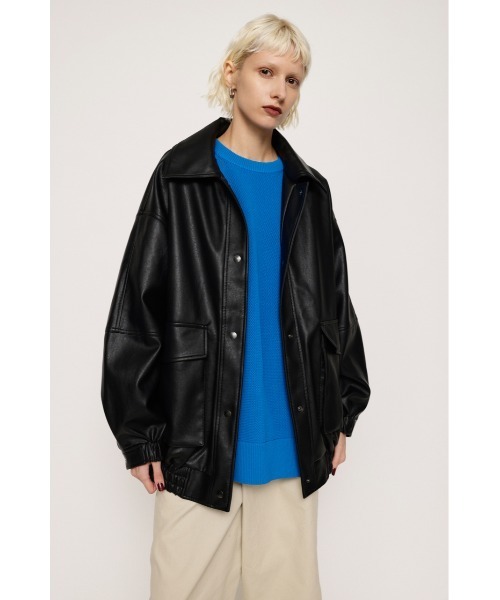 SLY（スライ）の「FAUX LEATHER OVERSIZE BZ フォックスレザー