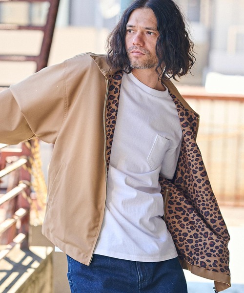 セール】mj9824- 裏レオパード柄スイングトップジャケット（ブルゾン