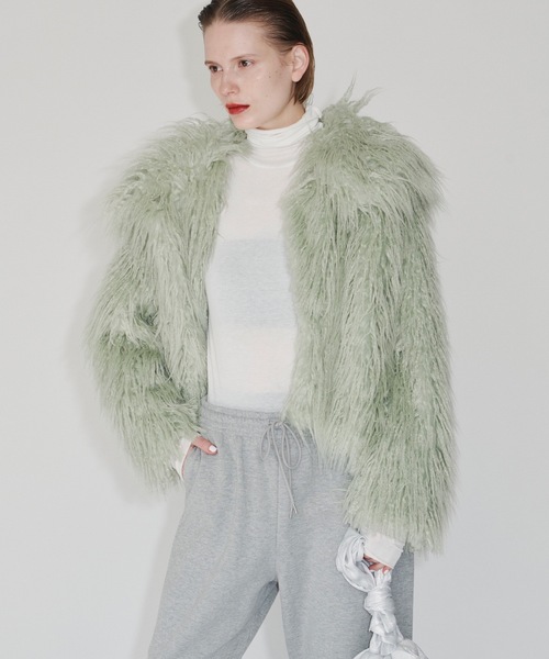 yae（ヤエ）の「Faux fur short coat/フェイクファーショートコート