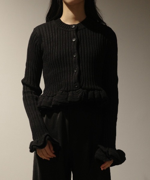 CLANE W FACE SHORT FRILLED KNIT TOPS（ニット/セーター）｜CLANE