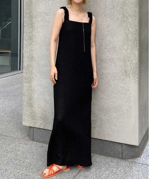 Ameri（アメリ）の「FRILL SHOULDER CUT DRESS（ワンピース）」 - WEAR