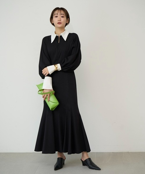 FRAY I.D（フレイアイディー）の「シャツカラーマーメイドワンピース