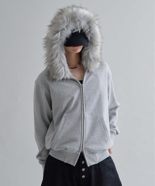 Adjustable Faux Fur Hoodie /アジャスタブルフェイクファーフーディ