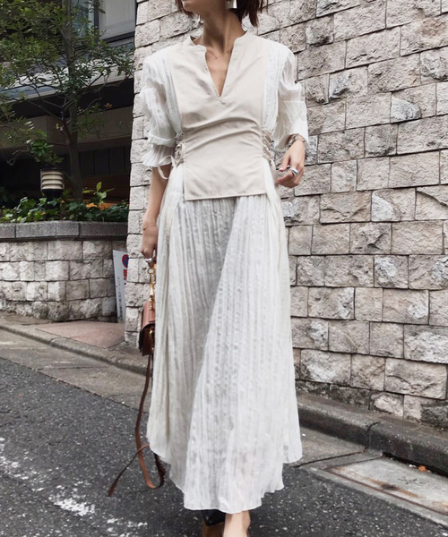 Ameri（アメリ）の「WASHI LAYERED DRESS（ワンピース）」 - WEAR