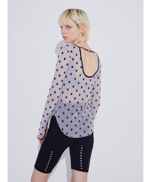 Swan Lake U-Neck Top サイズ38 ベージュ/黒ドット SORIN（ソリン ）の