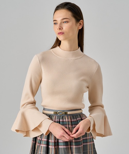 ANAYI（アナイ）の「ラッフルスリーブリブニットプルオーバー（ニット