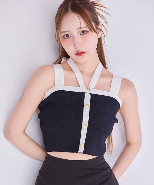 セール】【ZOZO限定】配色ニットビスチェ/セットで着られる