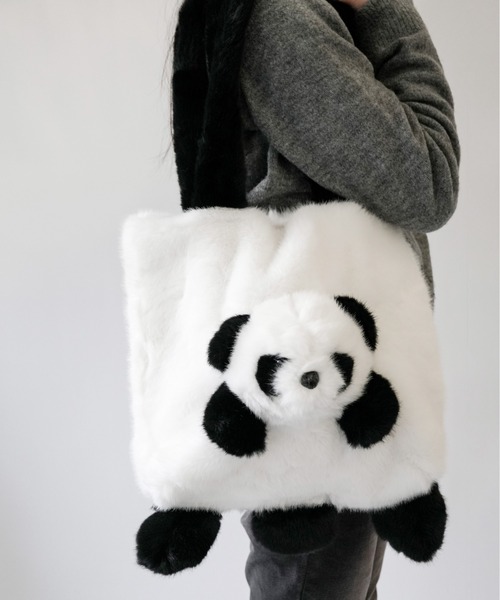 セール】【 Port / ポート 】 パンダ デザイン フェイクファー トート