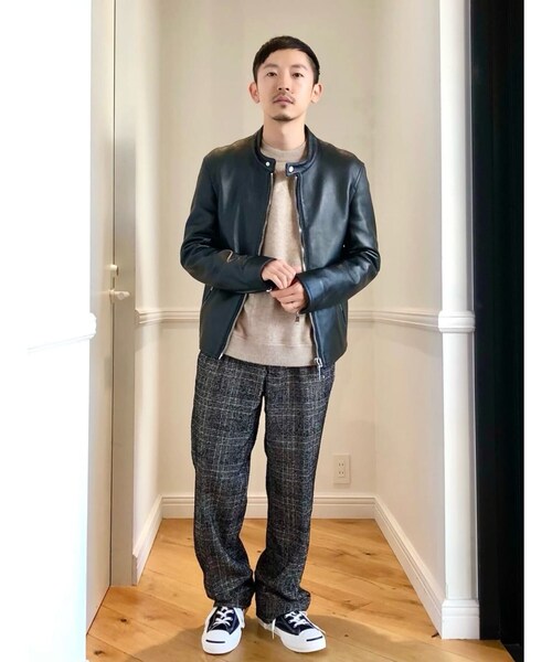 セール】【干場義雅×DRESSTERIOR】レザーライダースジャケット