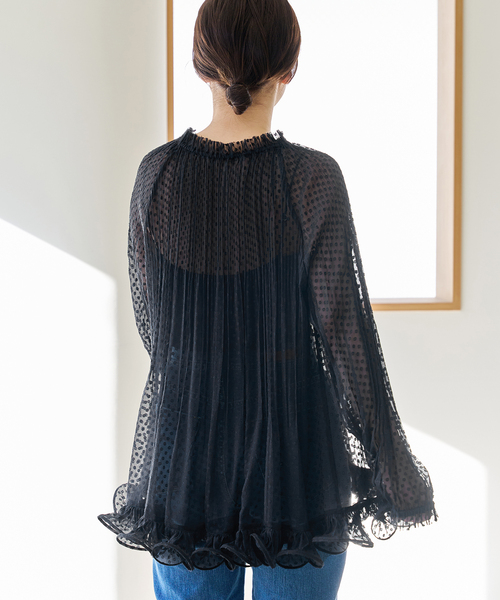 IENA（イエナ）の「＆NAVY プリーツフリルブラウス（シャツ/ブラウス