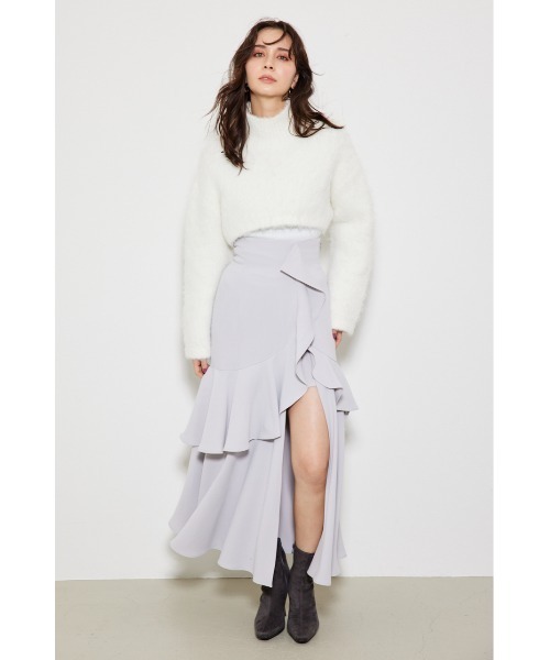 rienda（リエンダ）の「フリルスリットハイウエストスコートショート