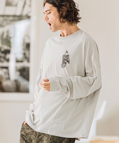 セール】mlt4923- SnakeタトゥープリントロンT（Tシャツ/カットソー