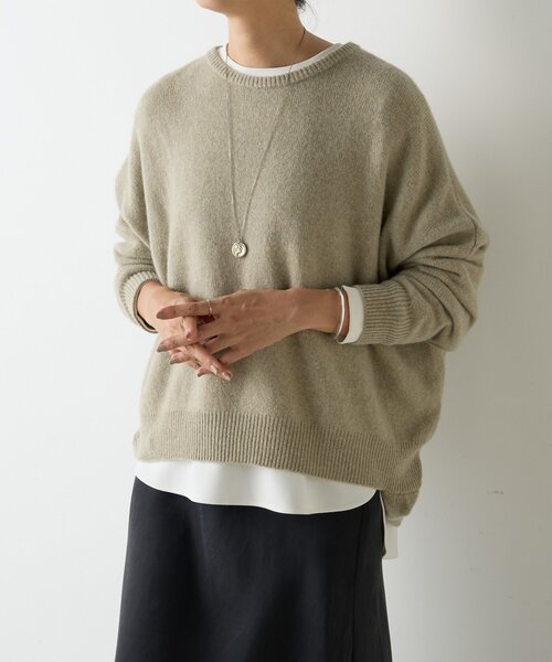 セール】ヤク混ワイドニットプルオーバー（ニット/セーター