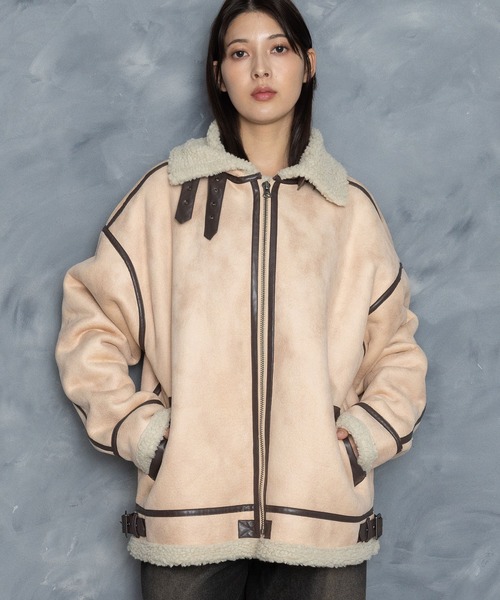 セール】フェイクレザー パイピング フェイクムートン B3 ボア