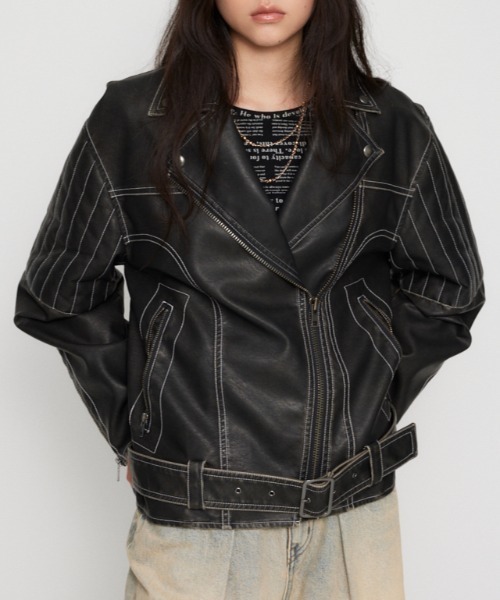 LAGUA GEM（ラグアジェム）の「BELTED OVER VINTAGE ジャケット