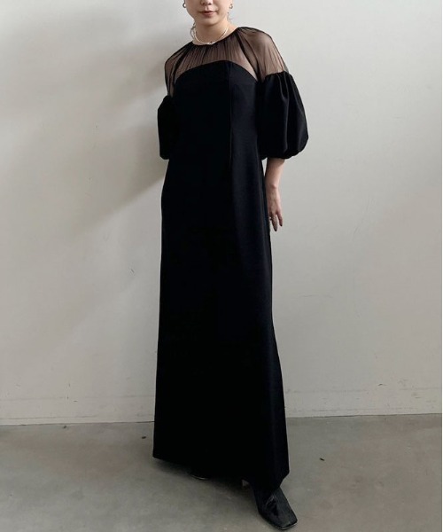 Ameri（アメリ）の「SOUFFLE SLEEVE GEORGETTE DRESS（ドレス）」 - WEAR