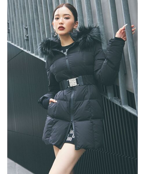 GYDA（ジェイダ）の「GYGYベルト付きロングダウンコート（ダウン