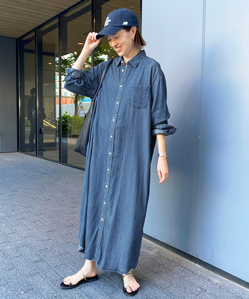 SLOBE IENA（スローブイエナ）の「デニムライクシャツワンピース