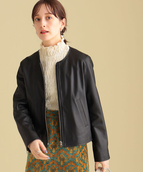 Ray BEAMS（レイビームス）の「Ray BEAMS / ラムレザー ノーカラー