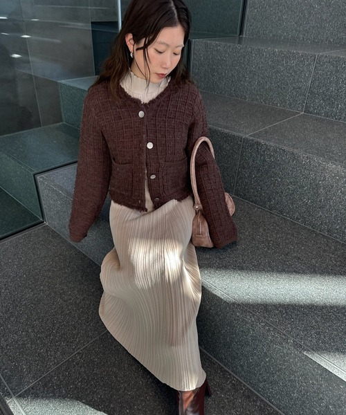 ZOZOTOWN限定 ＞ SQUARE TWEED KNIT JACKET（ニット/セーター）｜Ameri