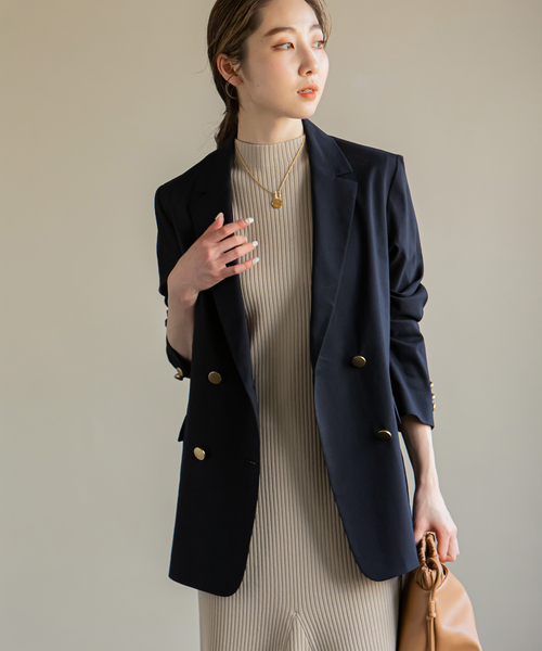 Noble（ノーブル）の「《追加》麻ストレッチダブルブレストジャケット