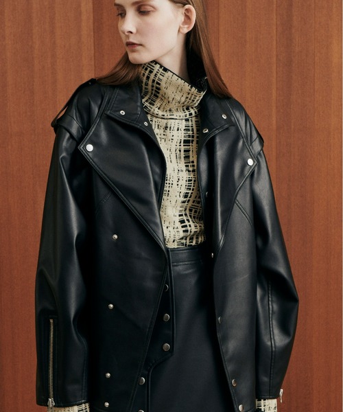 LE CIEL BLEU（ルシェルブルー）の「フェイクレザーバイカージャケット